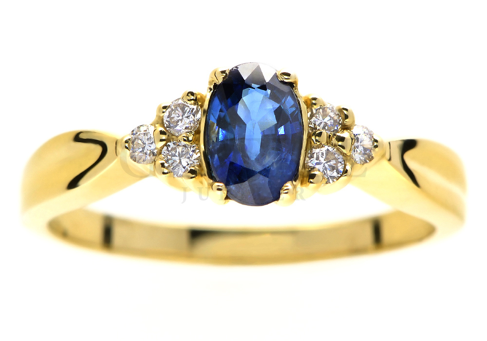 Wyjątkowy pierścionek zaręczynowy z szafirem i brylantami z kolekcji GESELLE Jubiler