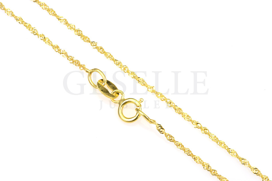 Łańcuszek z żółtego złota, splot singapur, próba 585 od GESELLE Jubiler