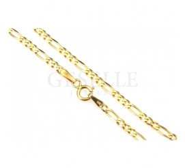 Popularny złoty łańcuszek o splocie FIGARO i długości 50 cm - żółte złoto próby 585