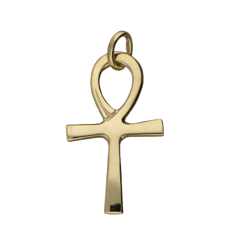 Złoty talizman krzyż egipski Anch próby 585 