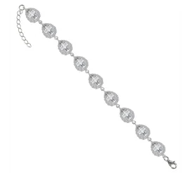 Efektowna bransoletka ślubna wykonana ze srebra z kryształkami