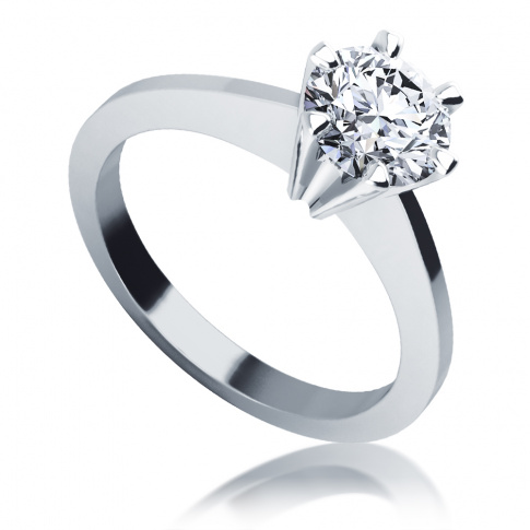 Luksusowy pierścionek zaręczynowy z białego złota z brylantem o masie 1,00 ct