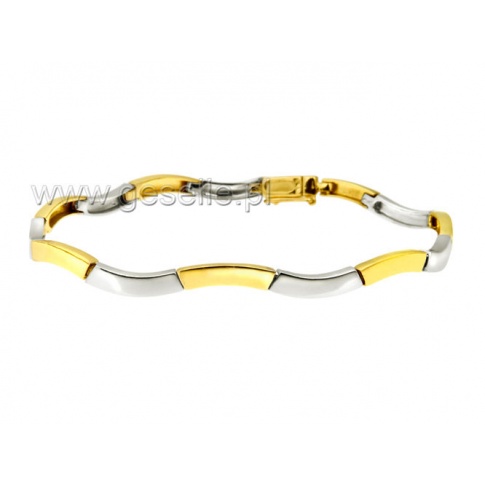 Elegancka bransoletka z białego i żółtego złota 14K idealna na prezent.