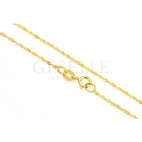 Delikatny łańcuszek singapur z żółtego złota, długość 45cm