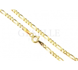 Niepowtrzalny łańcuszek figaro z żółtego złota - długość 45 cm