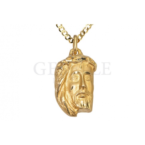 Fantastyczny medalik - złota głowa Jezusa, idealny na prezent 
