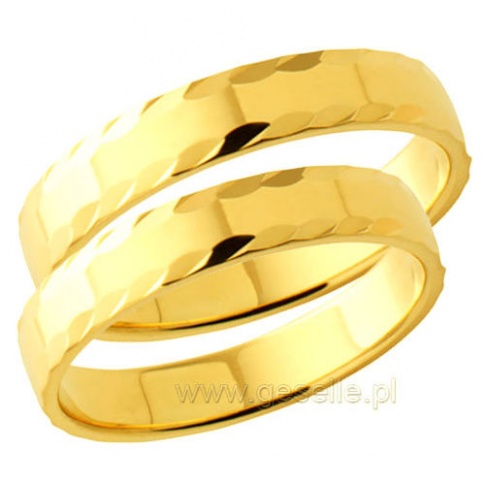 Grawerowane obrączki ślubne z żółtego złota z kolekcji Forever