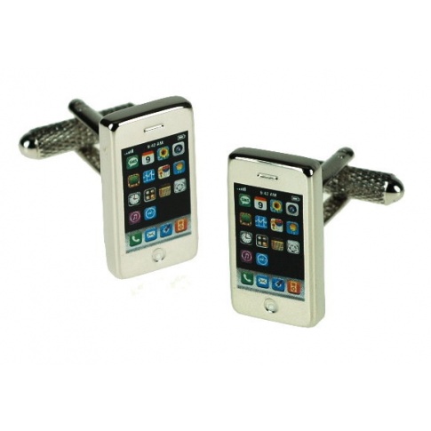  Śmieszne spinki do mankietów w kształcie telefonu iPhone'a - gadżet dla miłośników nowych technologi!
