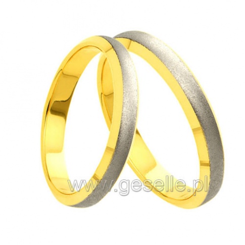 Obrączki ślubne z dwóch kolorów złota - ponadczasowy design, ozdobny mat, bezszwowa technologia wykonania