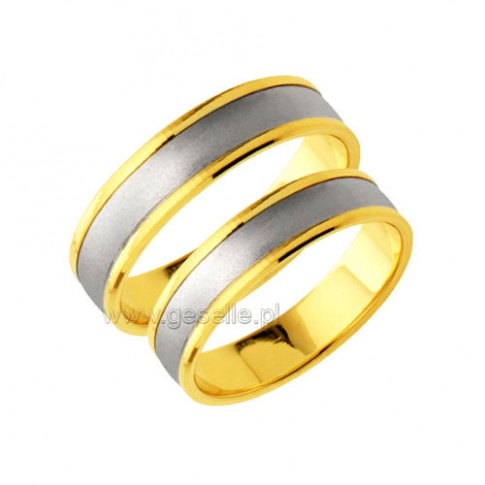 Obrączki ślubne w minimalistycznym stylu - dwa kolory złota, gładka powierzchnia i wyoblone wnętrze