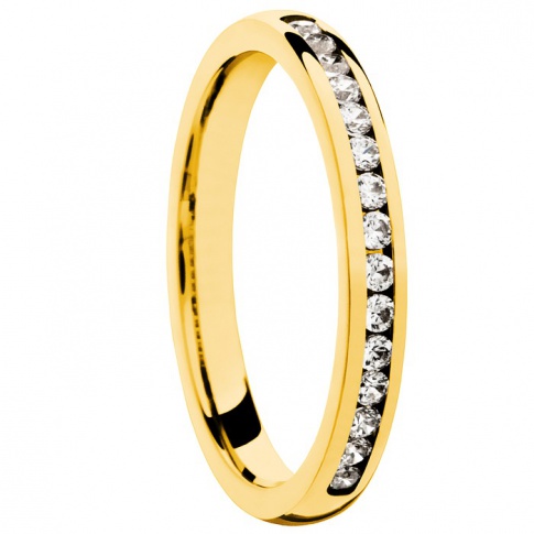 Niezwykle popularna złota obrączka ślubna z kolekcji ESSENCE z brylantami o łącznej masie 0,22 ct lub cyrkoniami