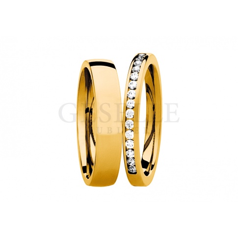 Niezwykle popularne złote obrączki ślubne z kolekcji ESSENCE z brylantami o łącznej masie 0,22 ct