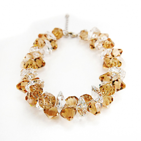 Olśniewająca bransoletka z kryształami Swarovski Elements o wyjątkowej barwie Light Colorado Topaz i Crystal z kolekcji Casual