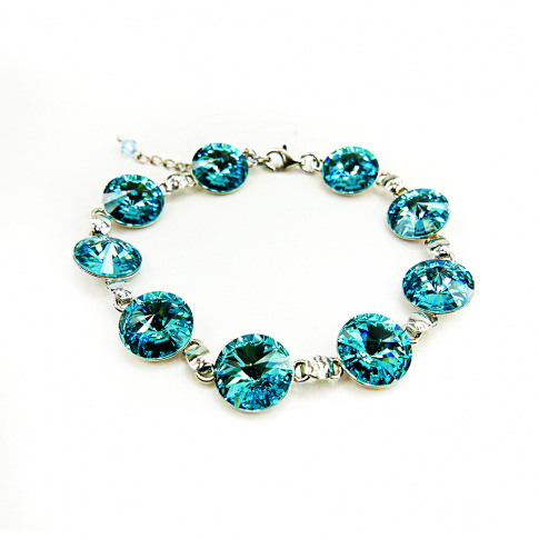 Wyjątkowa bransoletka z kryształami Swarovski Elements o intensywnej barwie Light Turquoise   z kolekcji Casual