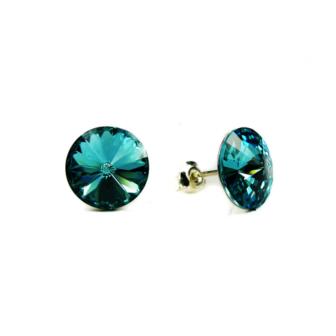 Lśniąca para kolczyków z kryształami Swarovski ELEMENTS w odcieniu  Light Turquoise  z kolekcji Casual