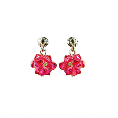 Pełen blasku duet kolczyków z kryształami Swarovski ELEMENTS w odcieniu Indian Pink z kolekcji Casual