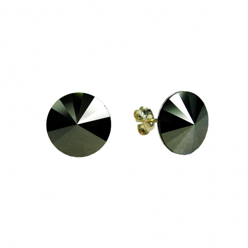 Wyjątkowa para kolczyków z kryształami Swarovski ELEMENTS w odcieniu 	Jet Hematite z kolekcji Casual