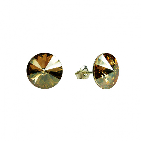 Lśniąca para kolczyków z kryształami Swarovski ELEMENTS w odcieniu Crystal Golden Shadow  z kolekcji Casual