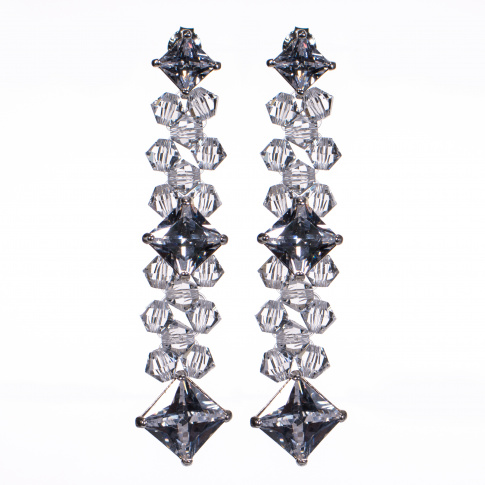 Pełna blasku para kolczyków z kryształami Swarovski ELEMENTS w odcieniu Crystal - kolekcja ślubna