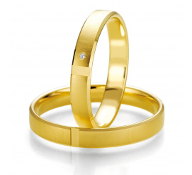 Elegancka, wąska, męska obrączka ślubna Breuning z żółtego złota