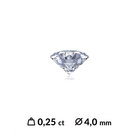 Fantastyczny diament o szlifie brylantowym 0,25 ct SI1/G 