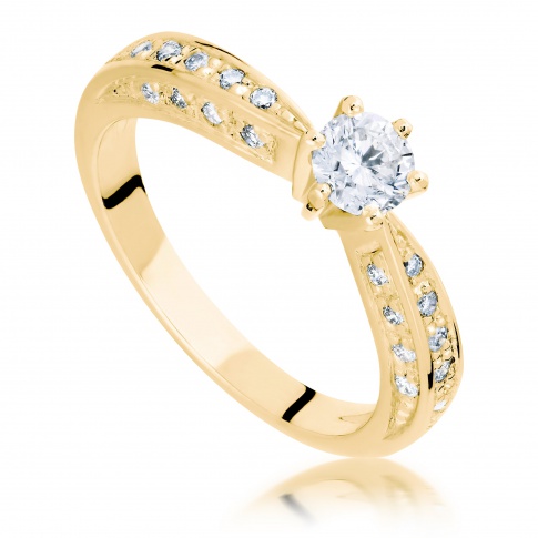 Olśniewający pierścionek w stylu Tiffany z brylantami o masie 0,67 ct 