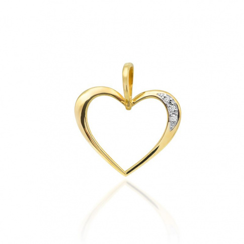 Przepiękna zawieszka w kształcie serca z brylantami z żółtego złota próby 585