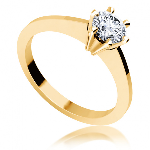 Wspaniała kompozycja lśnienia i elegancji - pierścionek zaręczynowy z brylantem 0.20 ct
