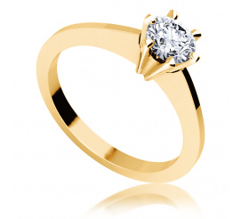 Wspaniała kompozycja lśnienia i elegancji - pierścionek zaręczynowy z brylantem 0.25 ct