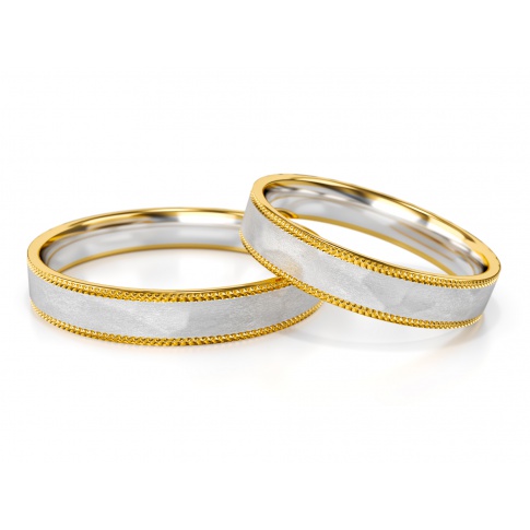 Elegancka para obrączek ślubnych wykonana z dwóch kolorów złota